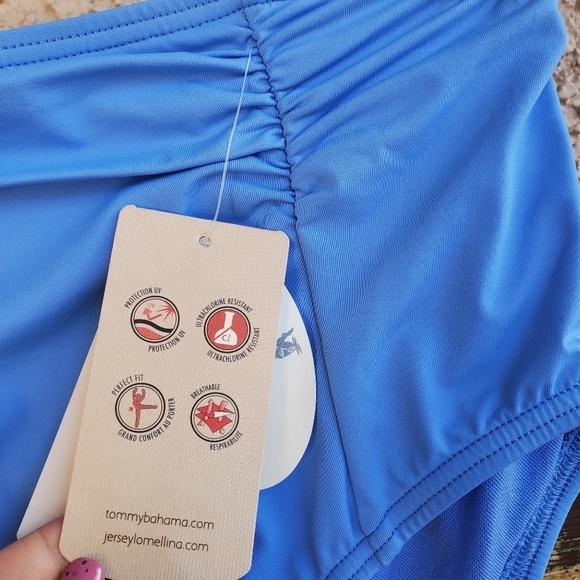 New Tommy Bahama Womens Size XS Blue Zafiro High Waisted Bikini Bottom - Picture 4 of 9